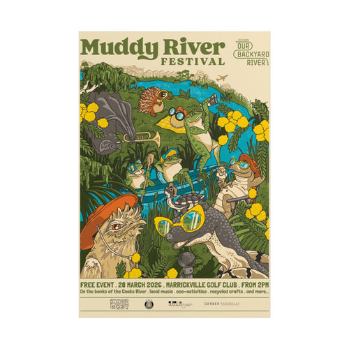 Funky Jungle Frog Poster — Colorful Animal Party Wall Art