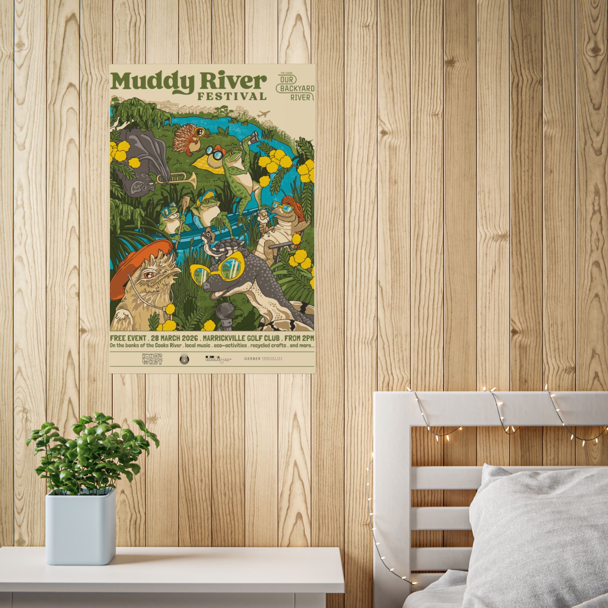 Funky Jungle Frog Poster — Colorful Animal Party Wall Art
